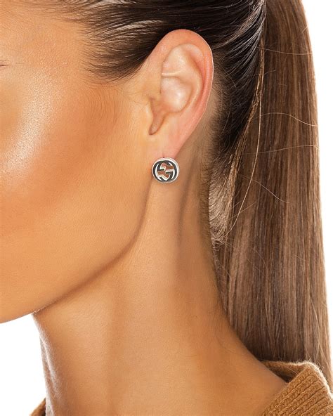 gucci earings silver|interlocking g earrings in silver.